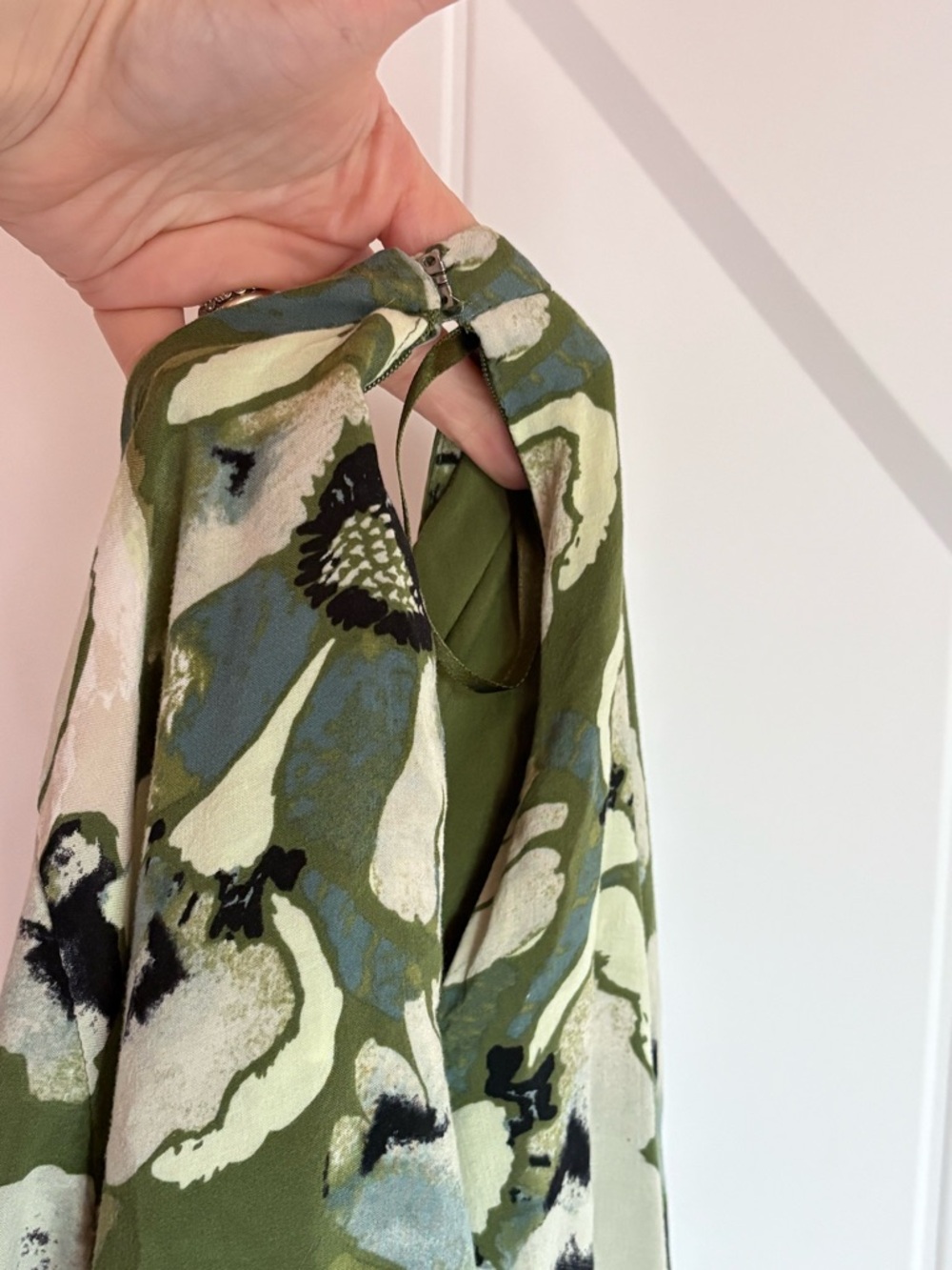 Free People Maxi Skirt Green Boho Cottagecore Hot Tropic Floral Slit Size 4 - Picture 6 of 8
